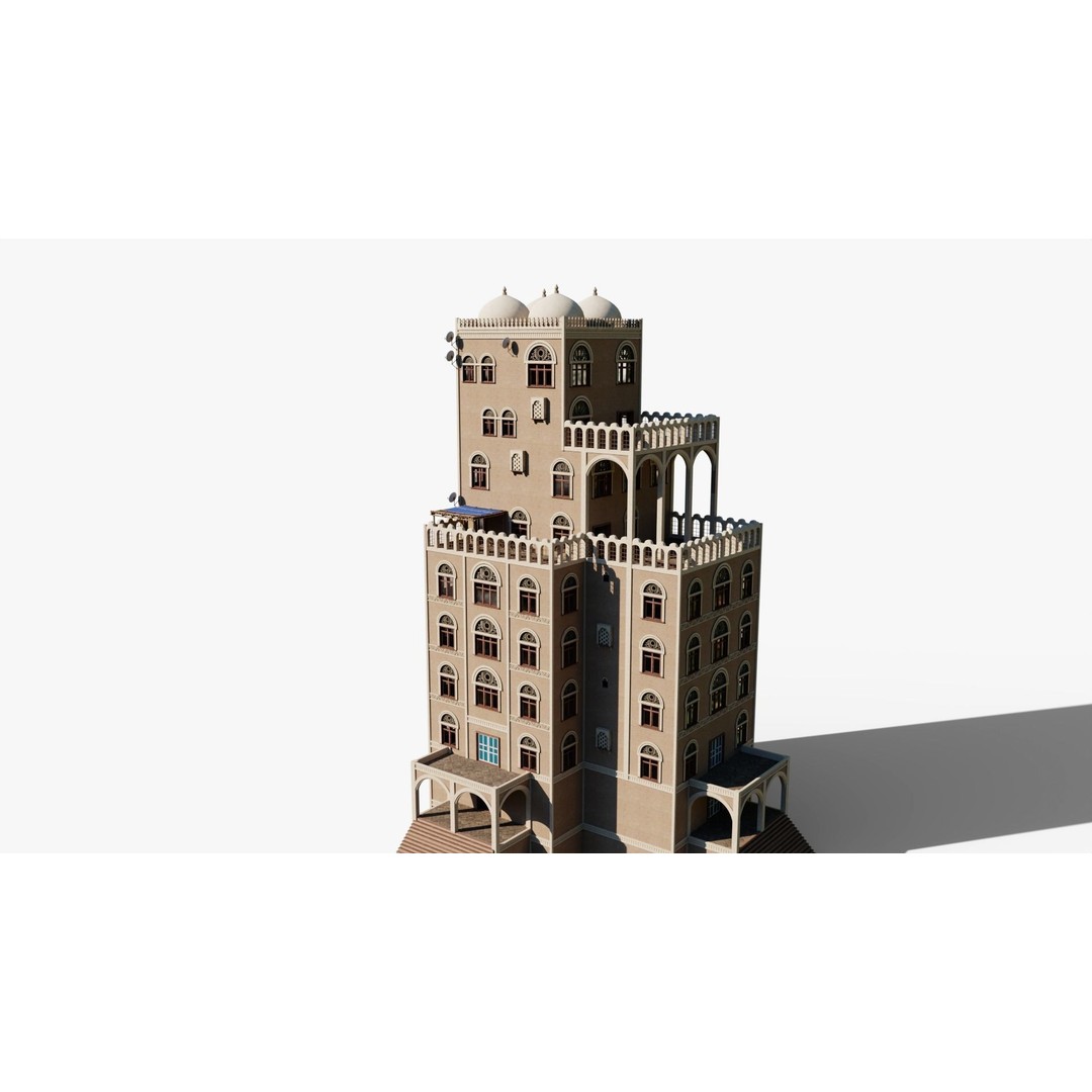 Yemen Buildings 3D Model – Low Poly Modular Architectural Kit, FBX, OBJ, Blender - View 11