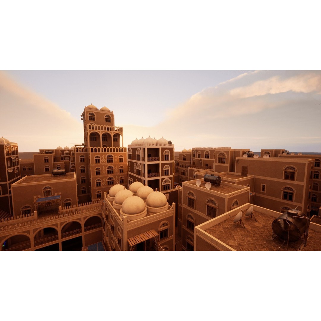 Yemen Buildings 3D Model – Low Poly Modular Architectural Kit, FBX, OBJ, Blender - View 12