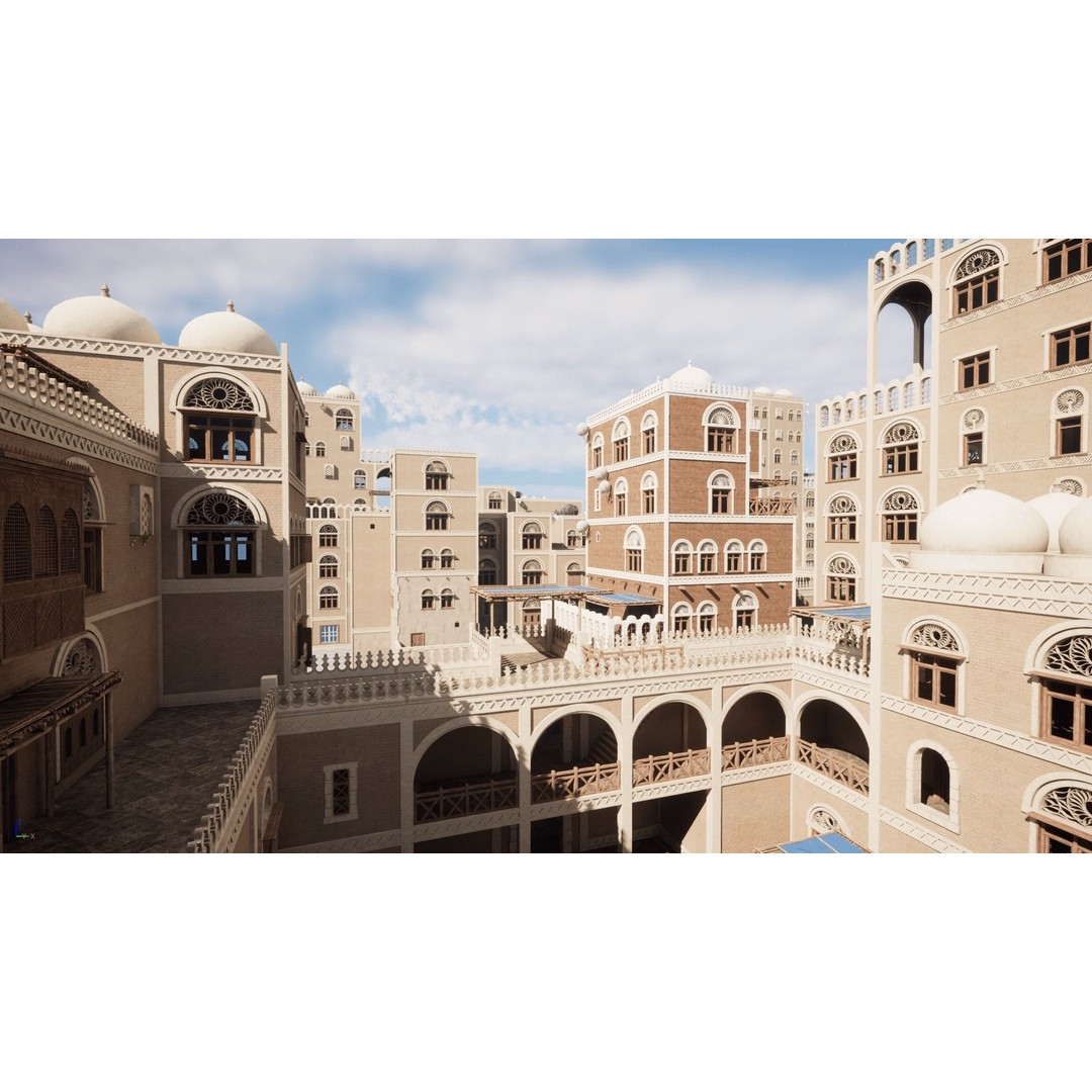 Yemen Buildings 3D Model – Low Poly Modular Architectural Kit, FBX, OBJ, Blender - View 13