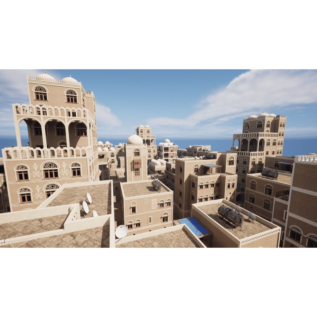 Yemen Buildings 3D Model – Low Poly Modular Architectural Kit, FBX, OBJ, Blender - View 16