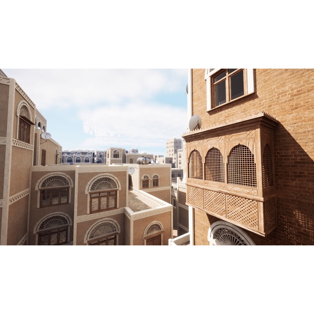 Yemen Buildings 3D Model – Low Poly Modular Architectural Kit, FBX, OBJ, Blender - View 17
