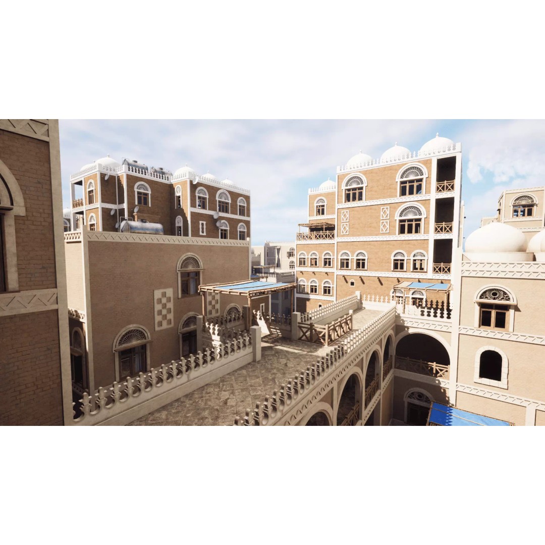 Yemen Buildings 3D Model – Low Poly Modular Architectural Kit, FBX, OBJ, Blender - View 2