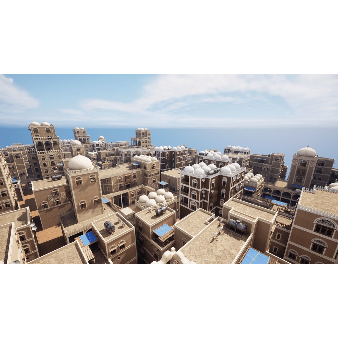 Yemen Buildings 3D Model – Low Poly Modular Architectural Kit, FBX, OBJ, Blender - View 20