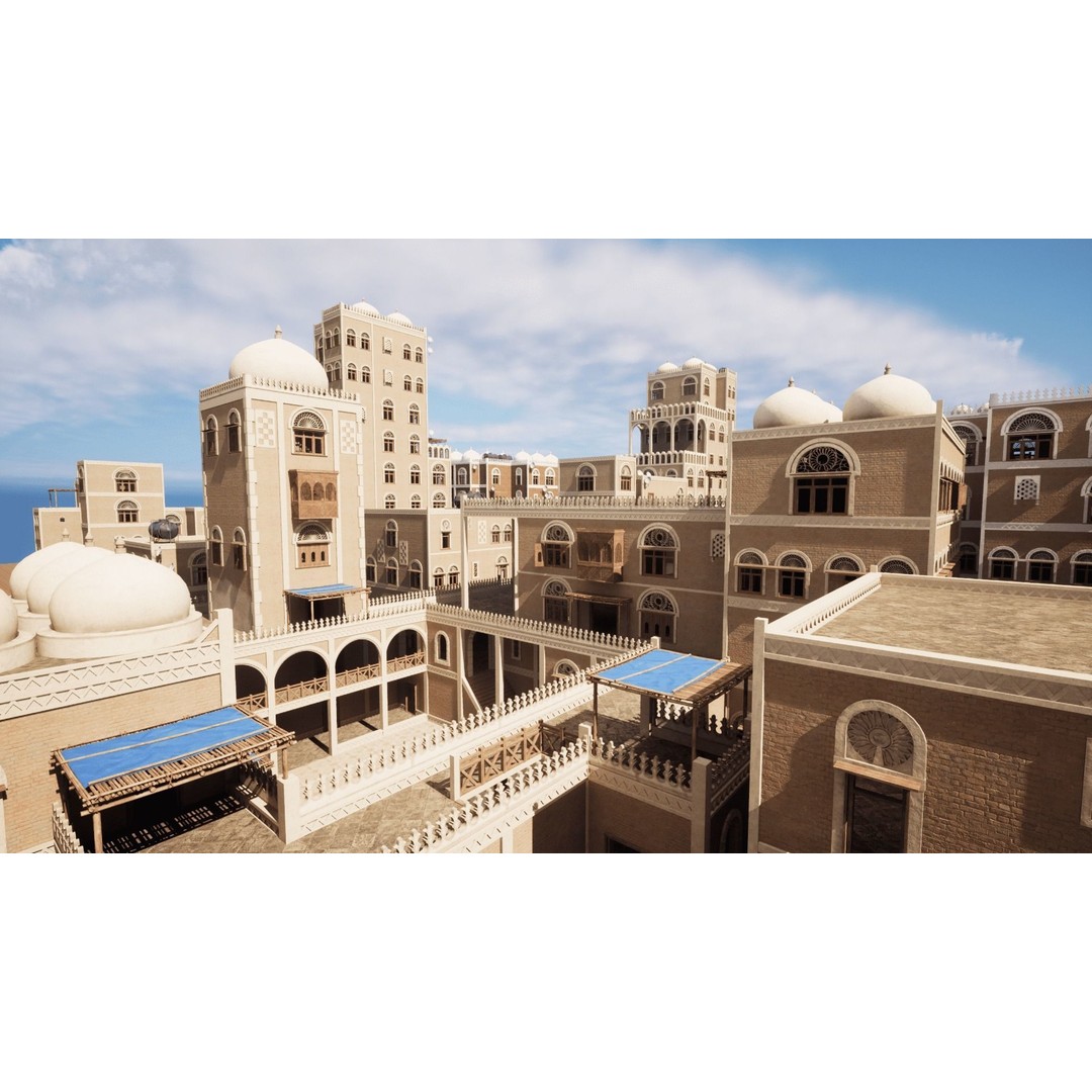 Yemen Buildings 3D Model – Low Poly Modular Architectural Kit, FBX, OBJ, Blender - View 21