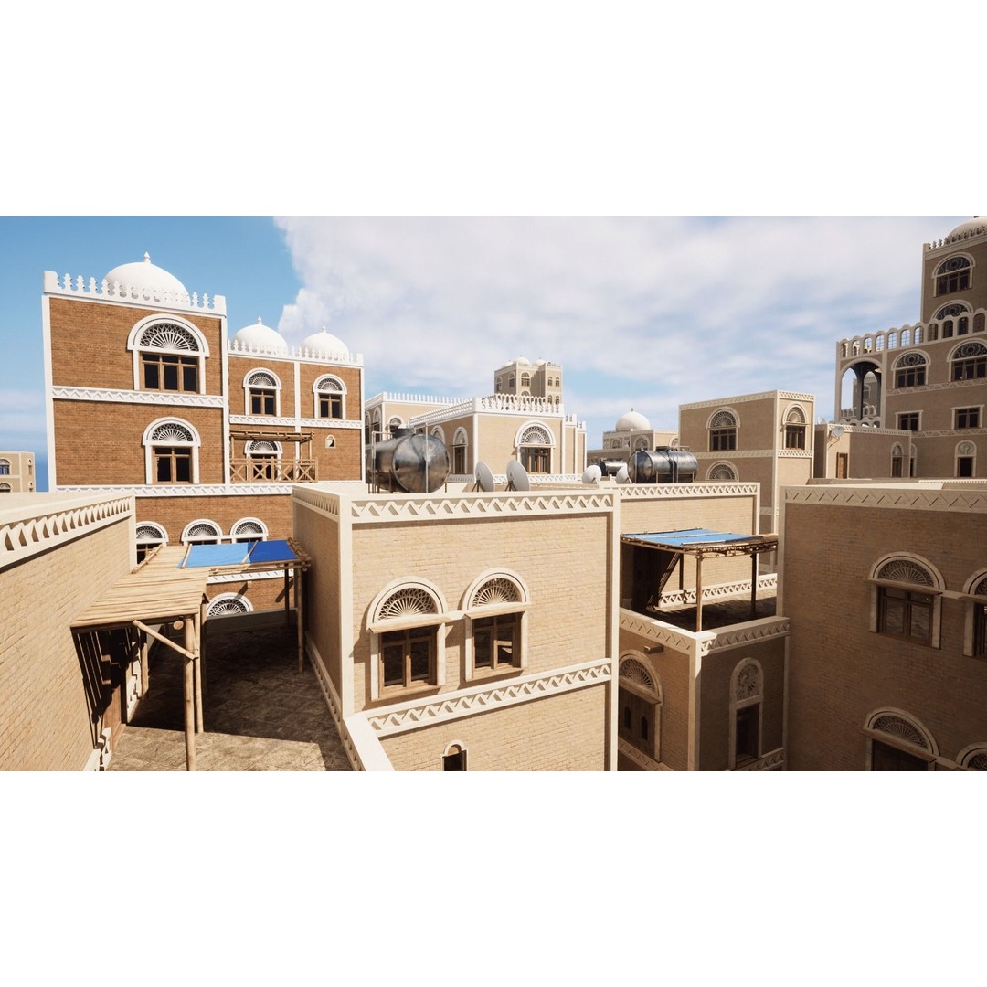 Yemen Buildings 3D Model – Low Poly Modular Architectural Kit, FBX, OBJ, Blender - View 5