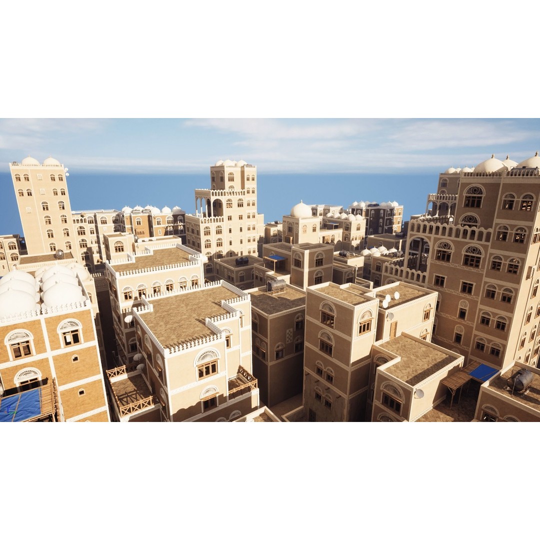 Yemen Buildings 3D Model – Low Poly Modular Architectural Kit, FBX, OBJ, Blender - View 7
