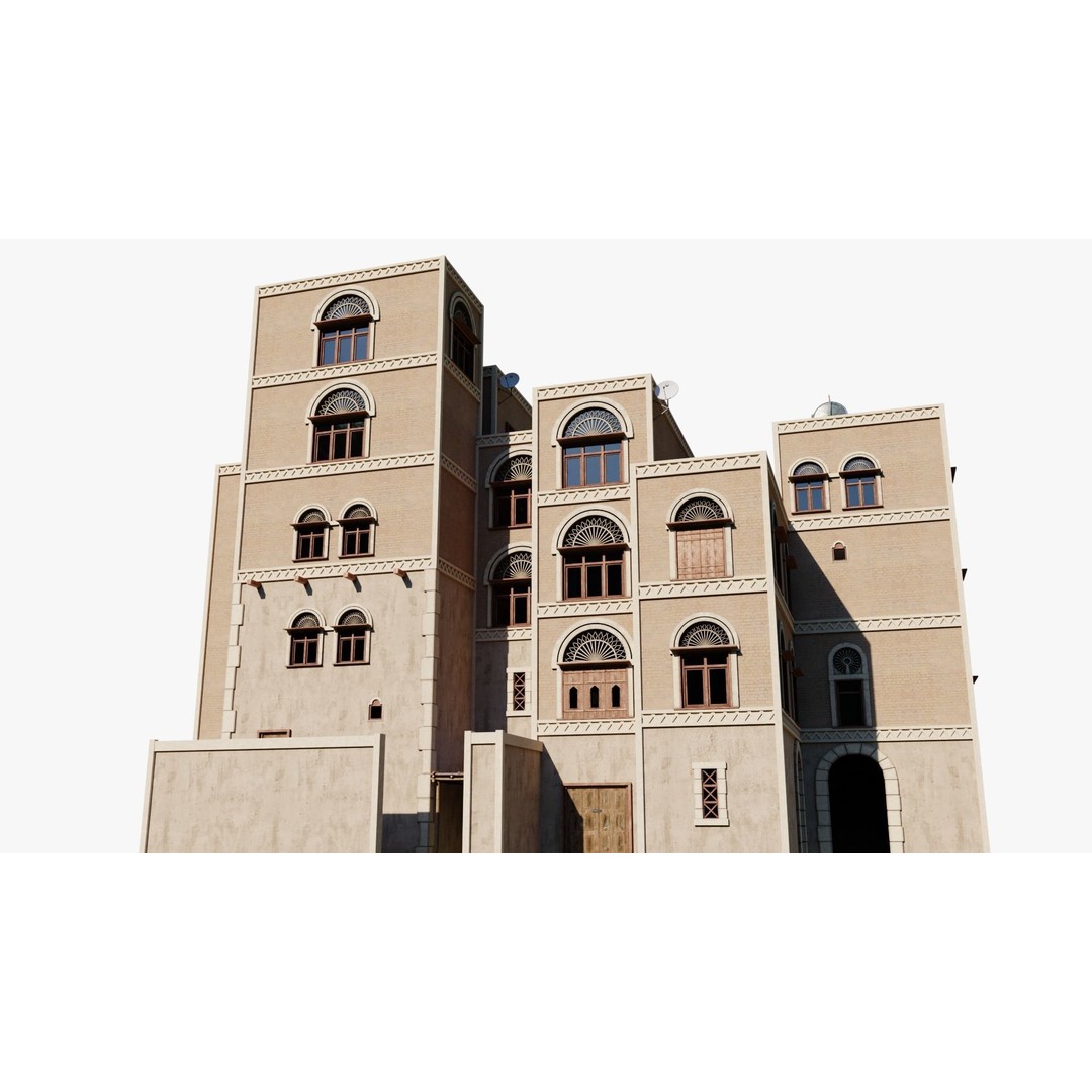 Yemen Buildings 3D Model – Low Poly Modular Architectural Kit, FBX, OBJ, Blender - View 8