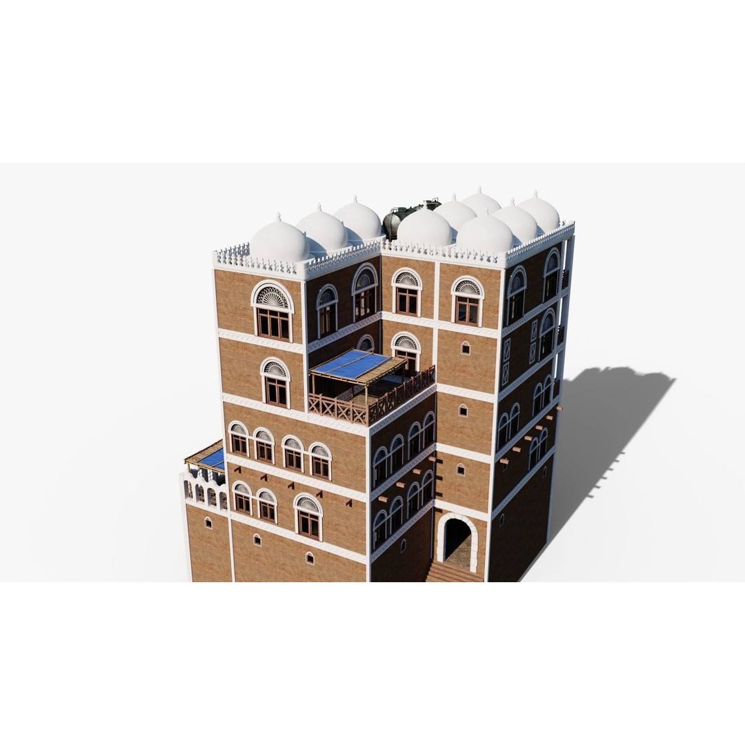 Yemen Buildings 3D Model – Low Poly Modular Architectural Kit, FBX, OBJ, Blender - View 9