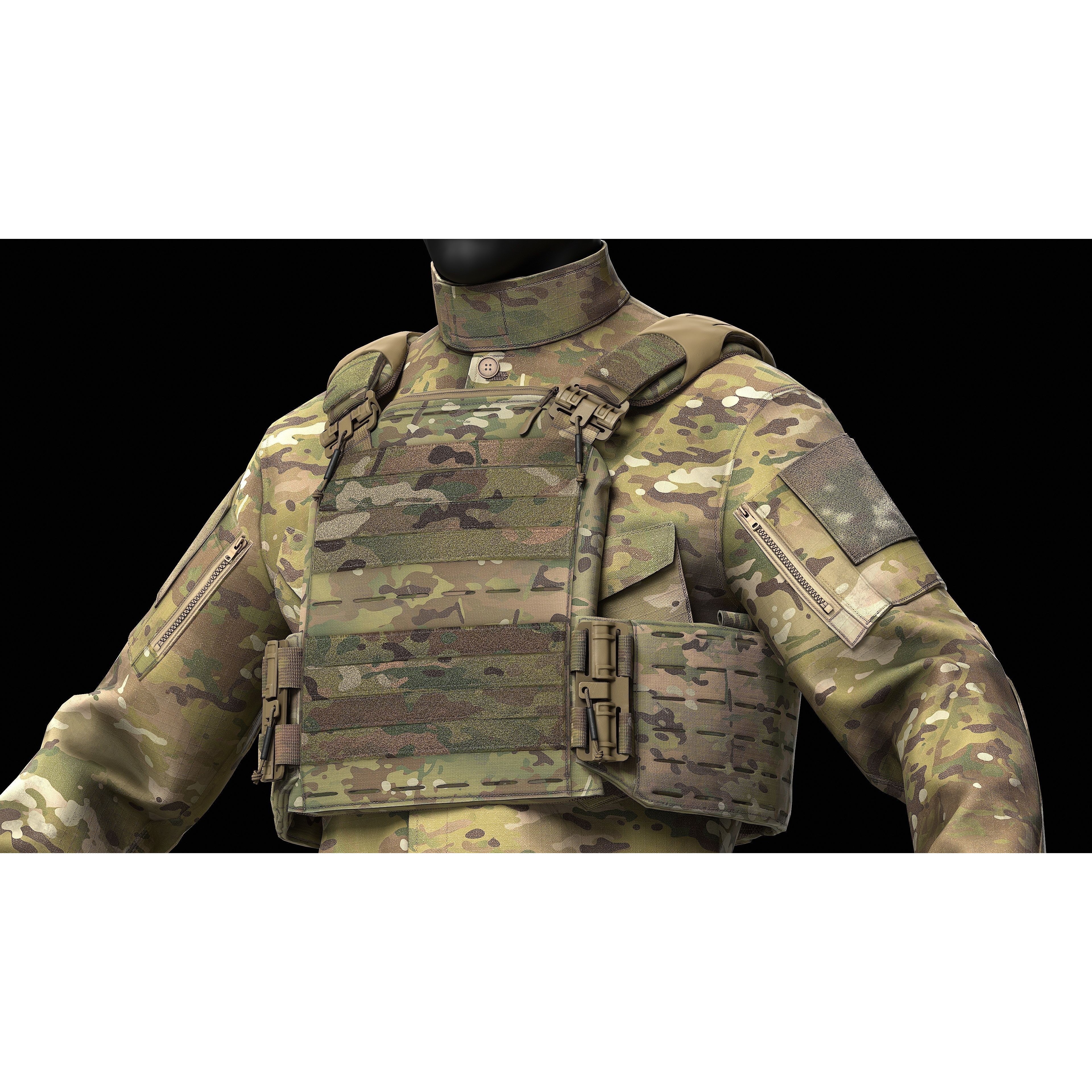 Strandhogg v3 SAPI Cut Plate Carrier - Low-Poly Game-Ready 3D Model - View 11