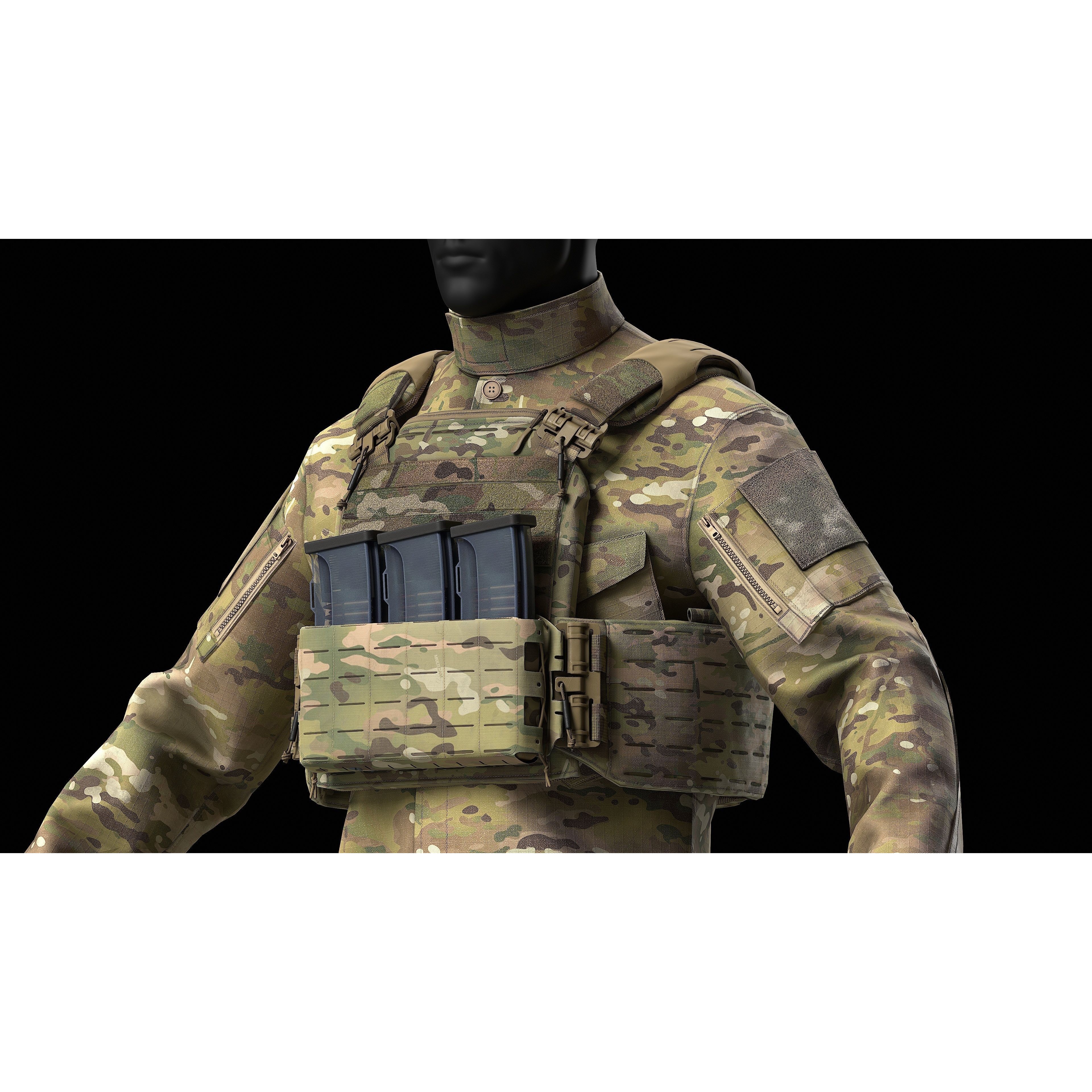 Strandhogg v3 SAPI Cut Plate Carrier - Low-Poly Game-Ready 3D Model - View 12