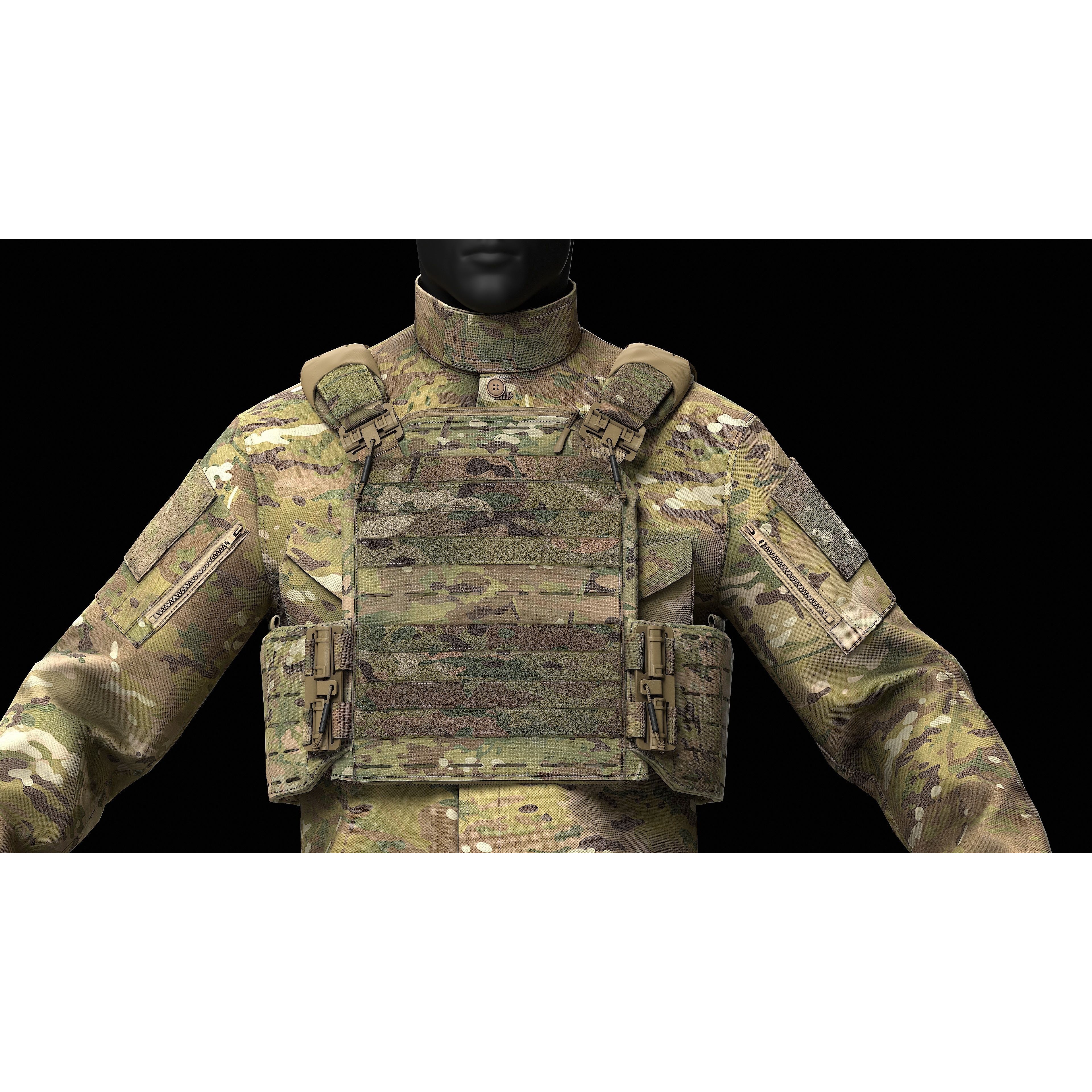 Strandhogg v3 SAPI Cut Plate Carrier - Low-Poly Game-Ready 3D Model - View 13