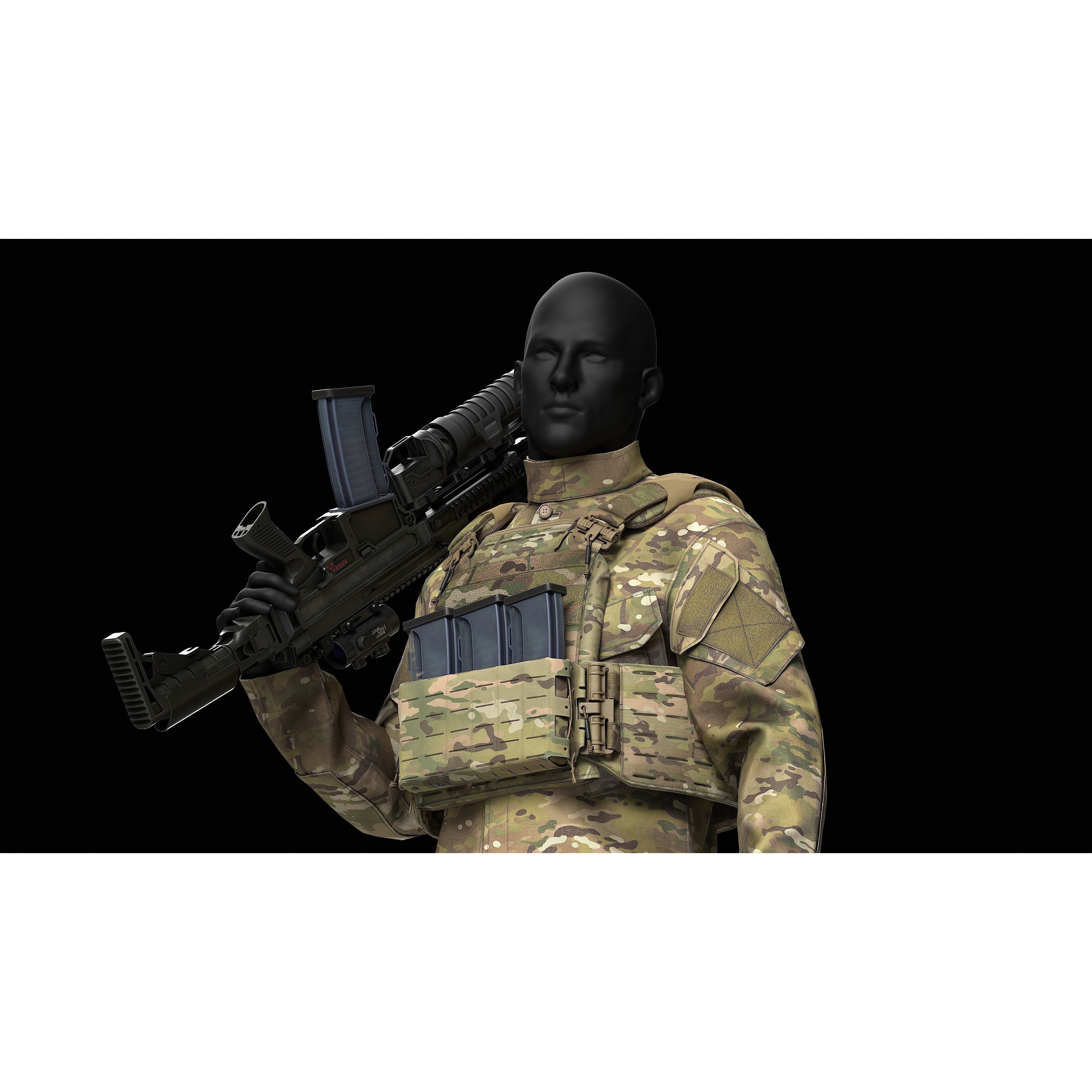 Strandhogg v3 SAPI Cut Plate Carrier - Low-Poly Game-Ready 3D Model - View 7