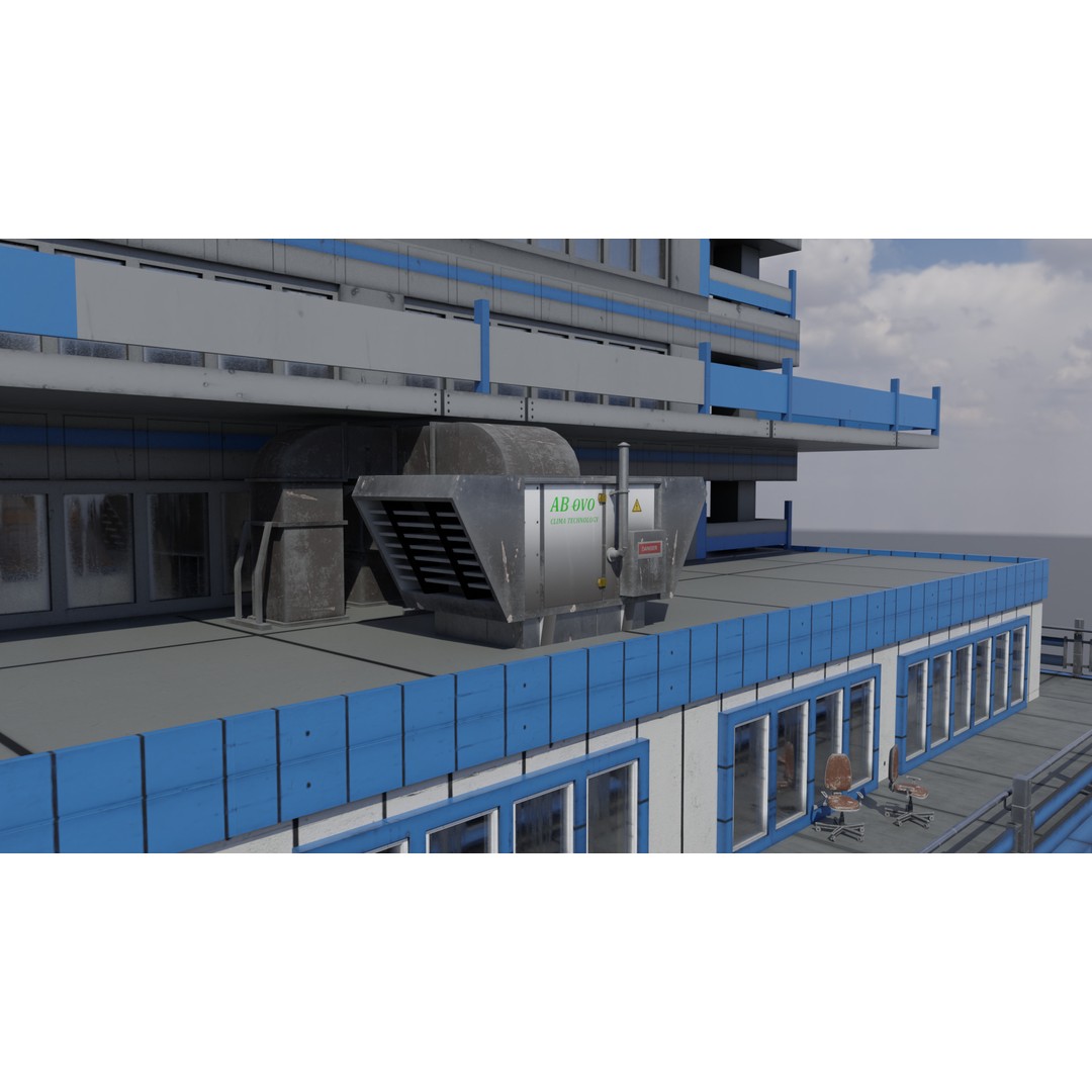 Office Building 3D Model – Low Poly Architectural Design, FBX, OBJ, Blender - View 10