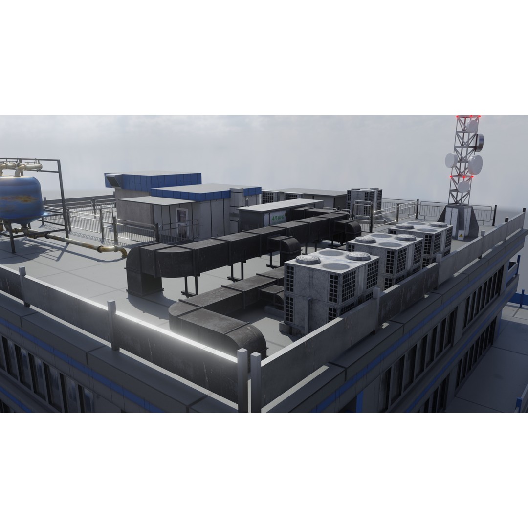 Office Building 3D Model – Low Poly Architectural Design, FBX, OBJ, Blender - View 11