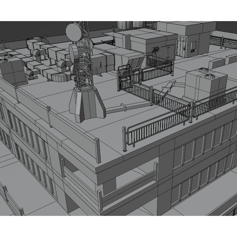 Office Building 3D Model – Low Poly Architectural Design, FBX, OBJ, Blender - View 17