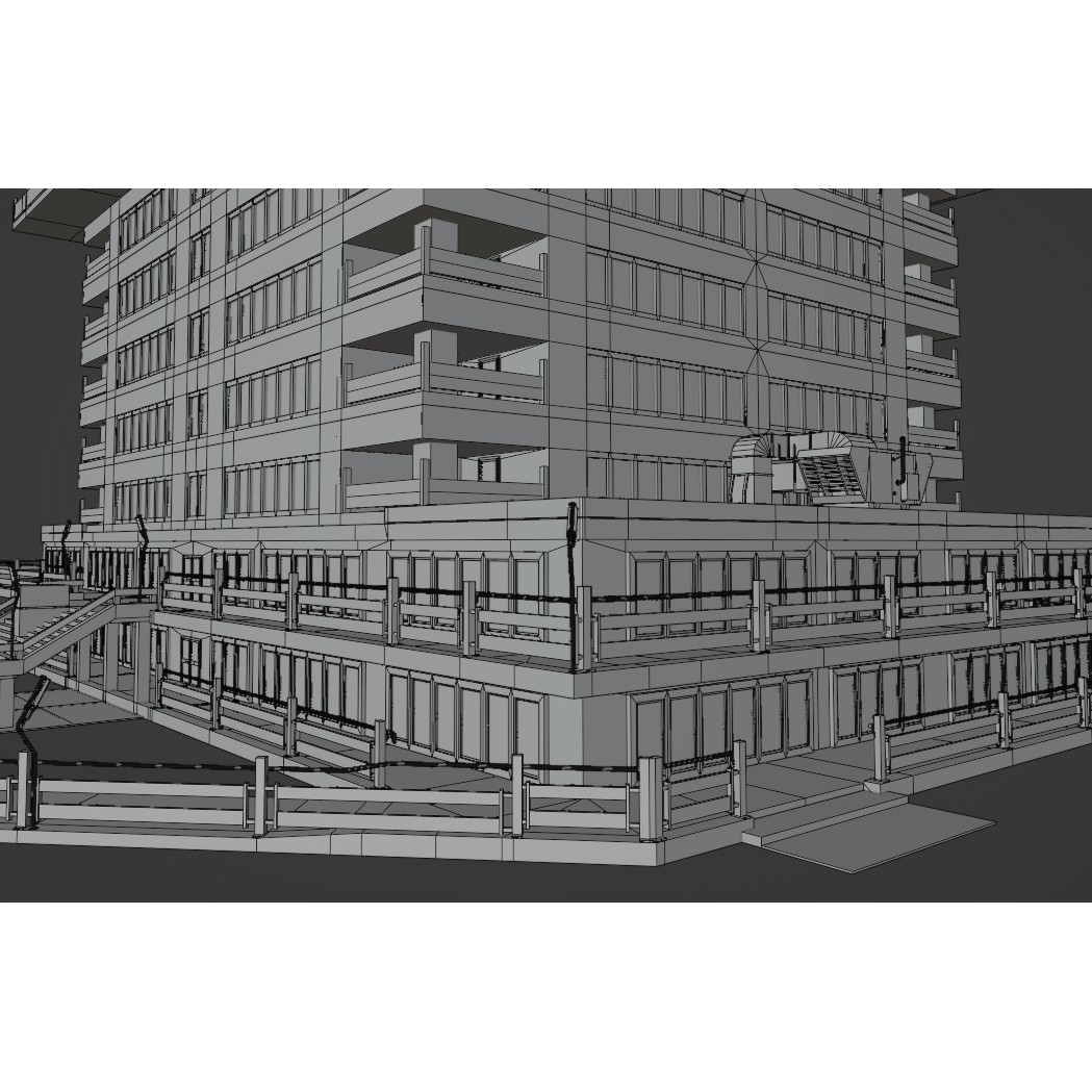Office Building 3D Model – Low Poly Architectural Design, FBX, OBJ, Blender - View 20