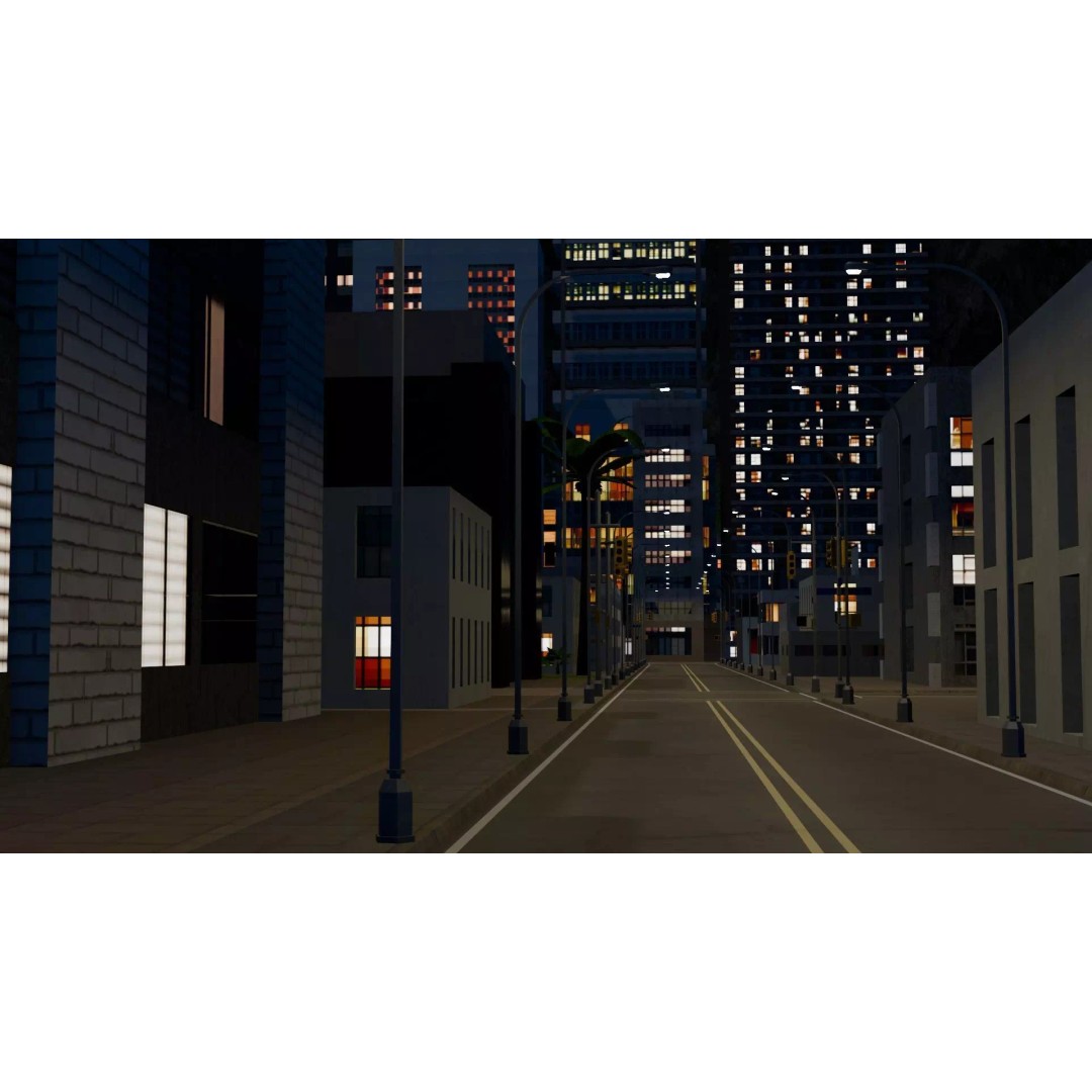 Night City 3D Model – Low Poly Game Asset for Unreal Engine, FBX