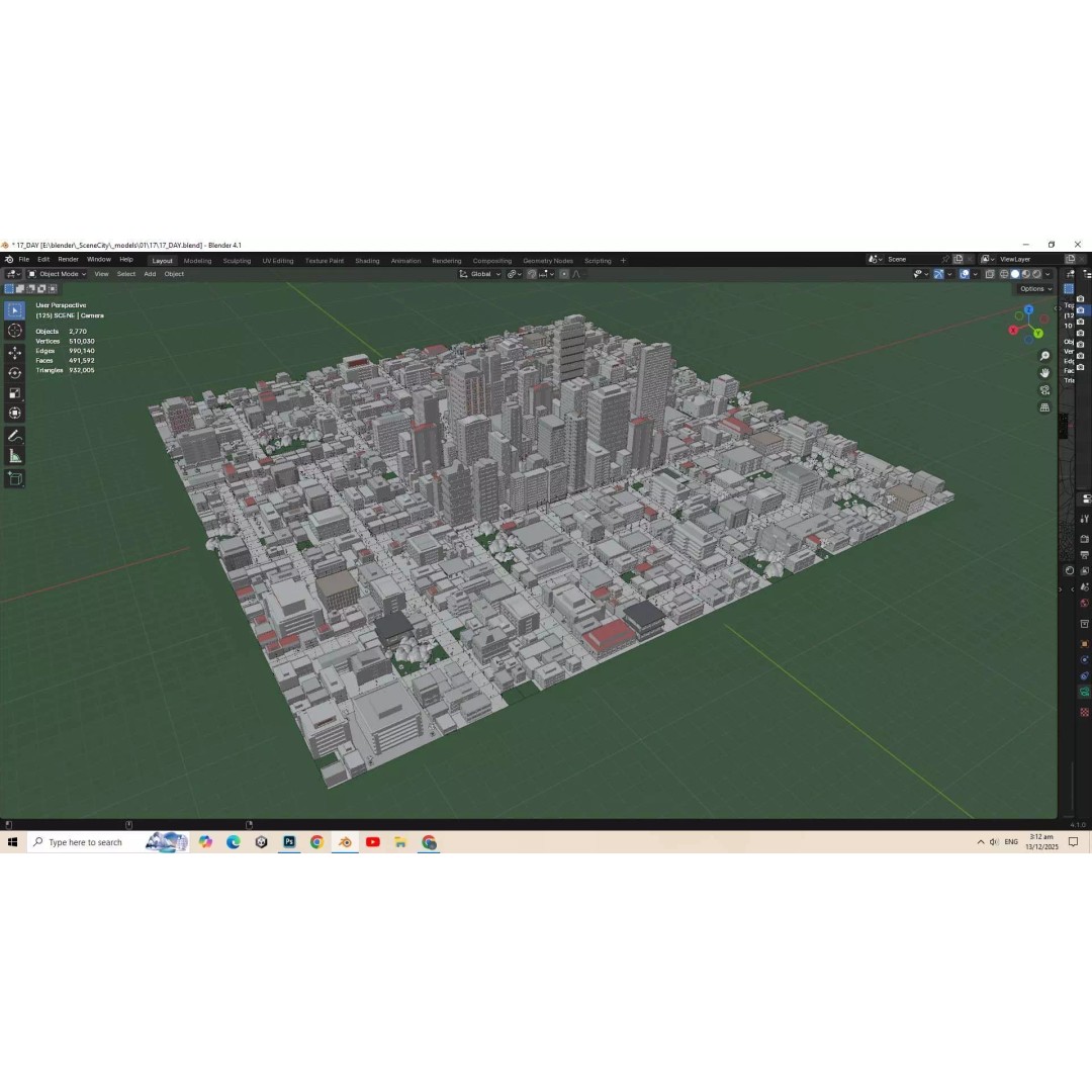Night City 3D Model – Low Poly Game Asset for Unreal Engine, FBX - View 15