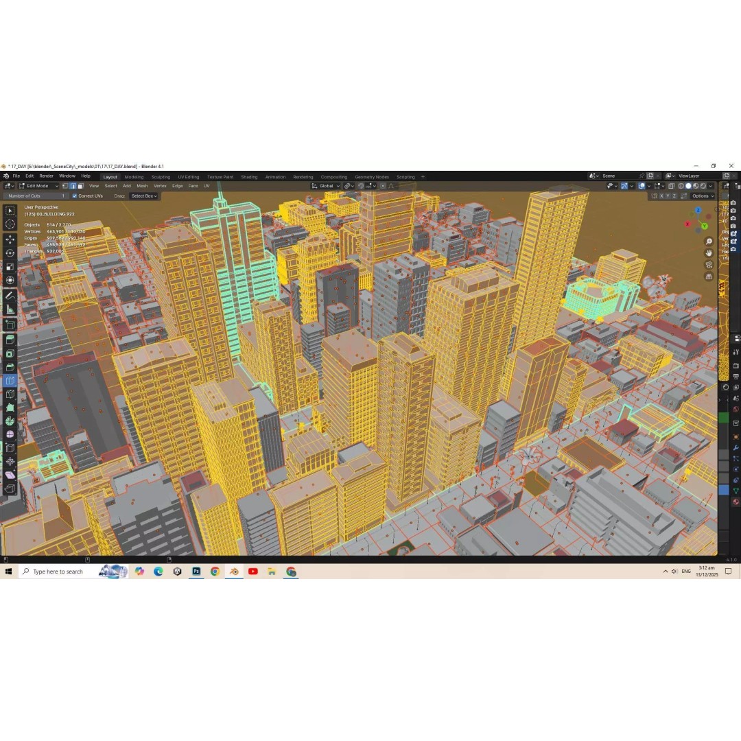 Night City 3D Model – Low Poly Game Asset for Unreal Engine, FBX - View 17