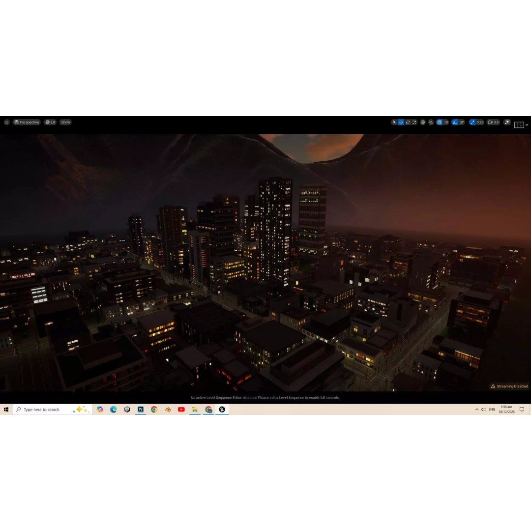 Night City 3D Model – Low Poly Game Asset for Unreal Engine, FBX - View 2