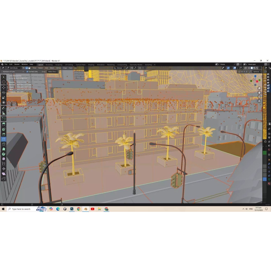 Night City 3D Model – Low Poly Game Asset for Unreal Engine, FBX - View 23