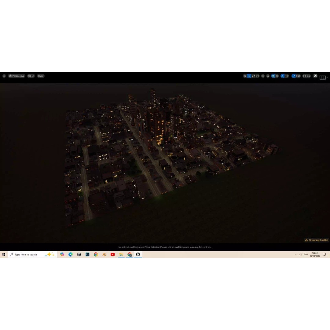 Night City 3D Model – Low Poly Game Asset for Unreal Engine, FBX - View 3