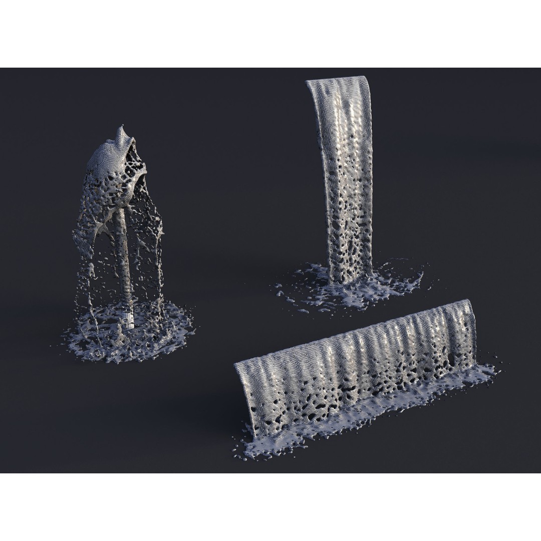 Animated Water Elements 3D Model – Realistic Liquid Simulations, Alembic Format