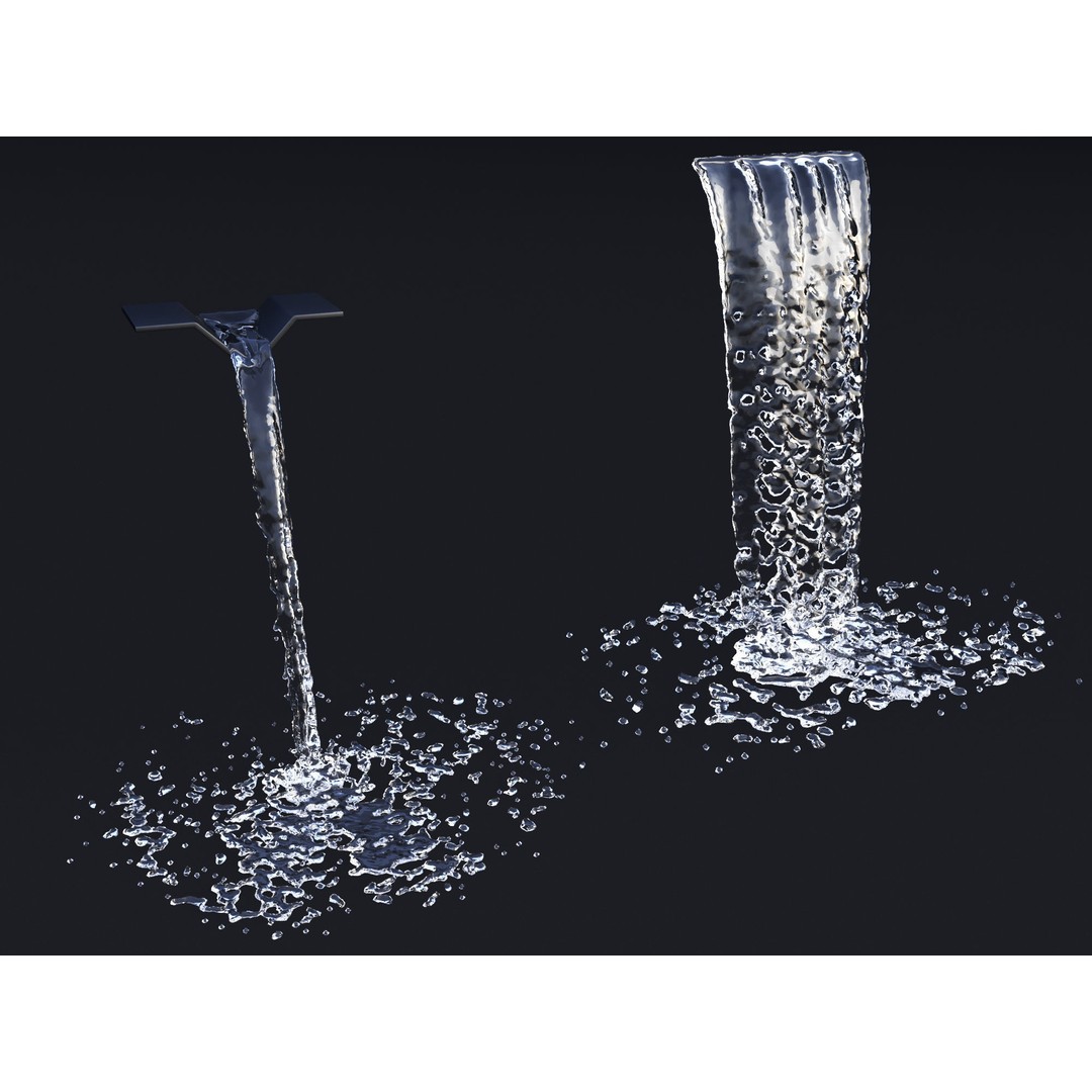 Animated Water Elements 3D Model – Realistic Liquid Simulations, Alembic Format - View 11