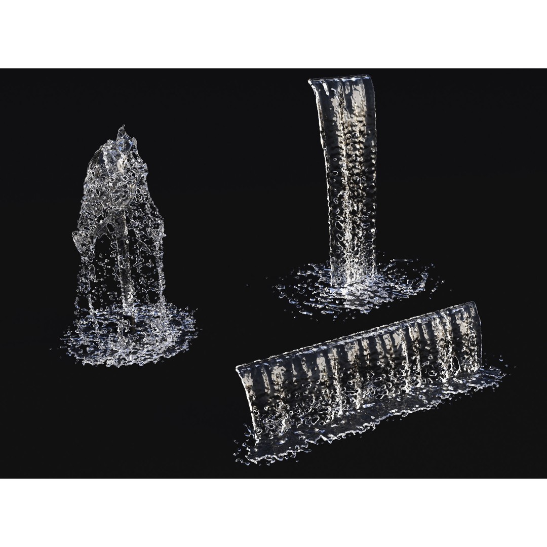 Animated Water Elements 3D Model – Realistic Liquid Simulations, Alembic Format - View 13