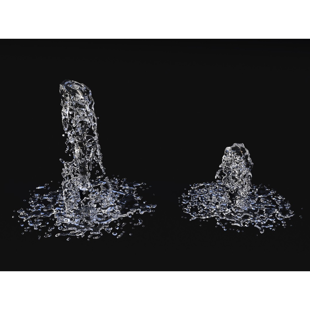 Animated Water Elements 3D Model – Realistic Liquid Simulations, Alembic Format - View 9