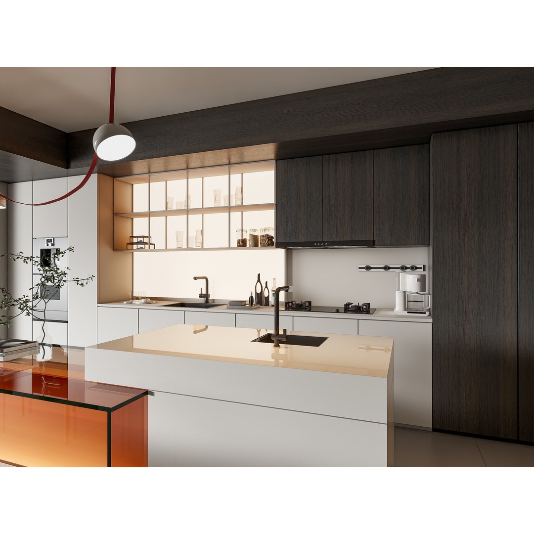 Modern Kitchen 3D Model – Photorealistic Interior Scene, Blender, FBX - View 6