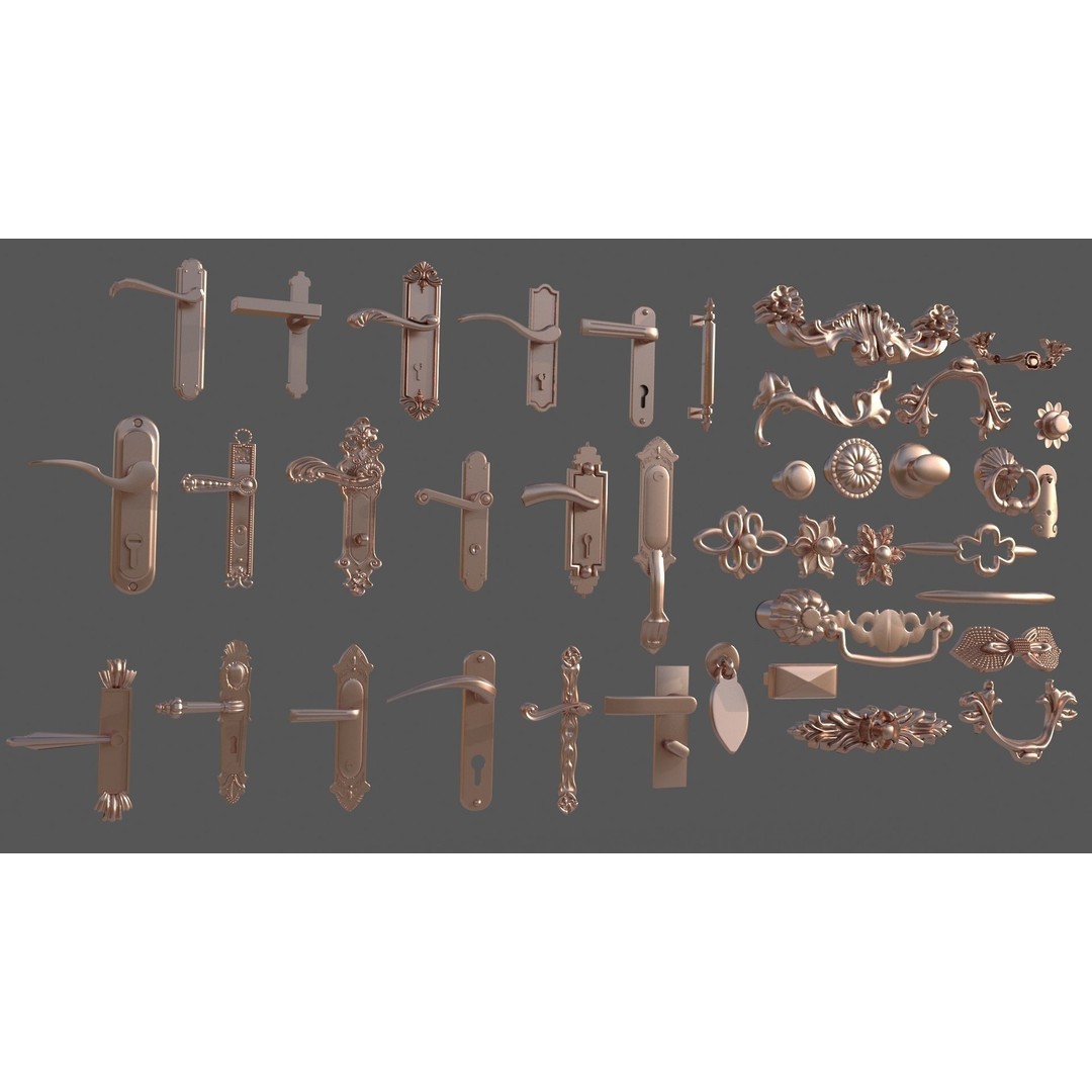 Door Handle 3D Model – Detailed Design for Interior Visualization - View 4