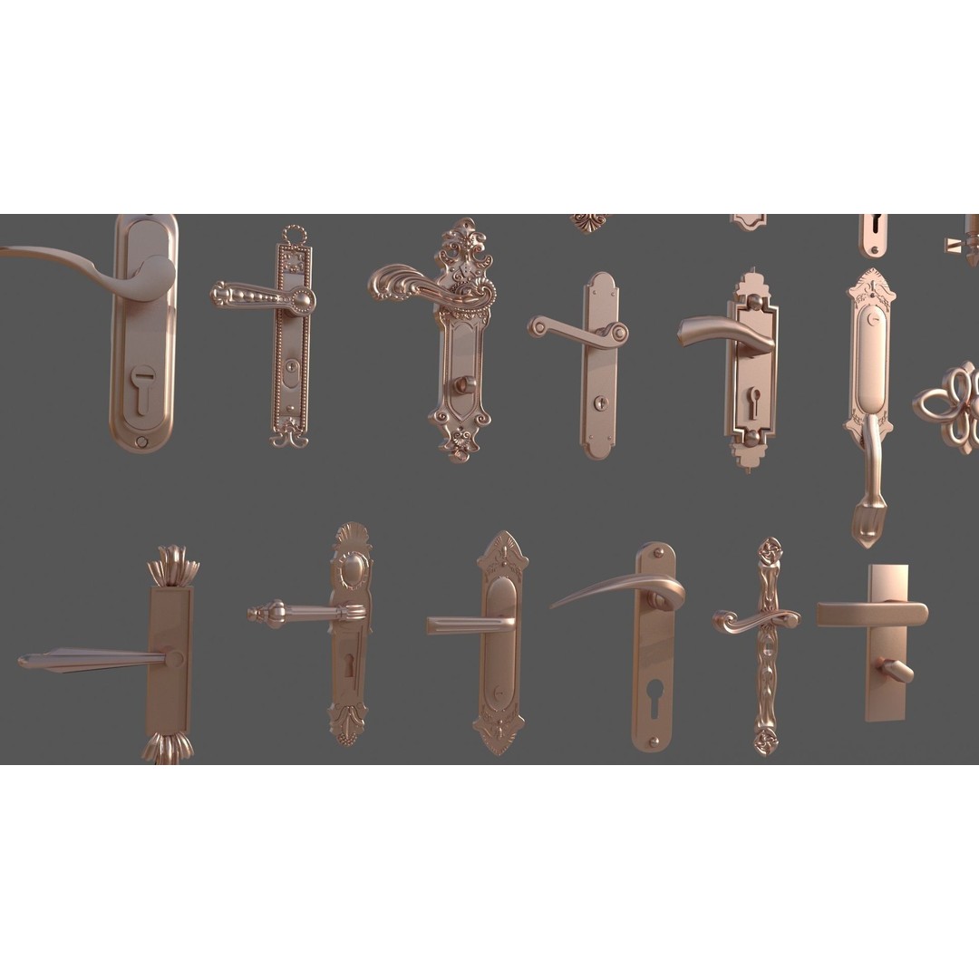 Door Handle 3D Model – Detailed Design for Interior Visualization - View 6