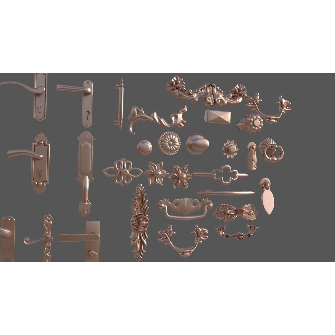 Door Handle 3D Model – Detailed Design for Interior Visualization - View 7