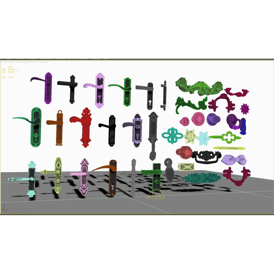 Door Handle 3D Model – Detailed Design for Interior Visualization - View 9