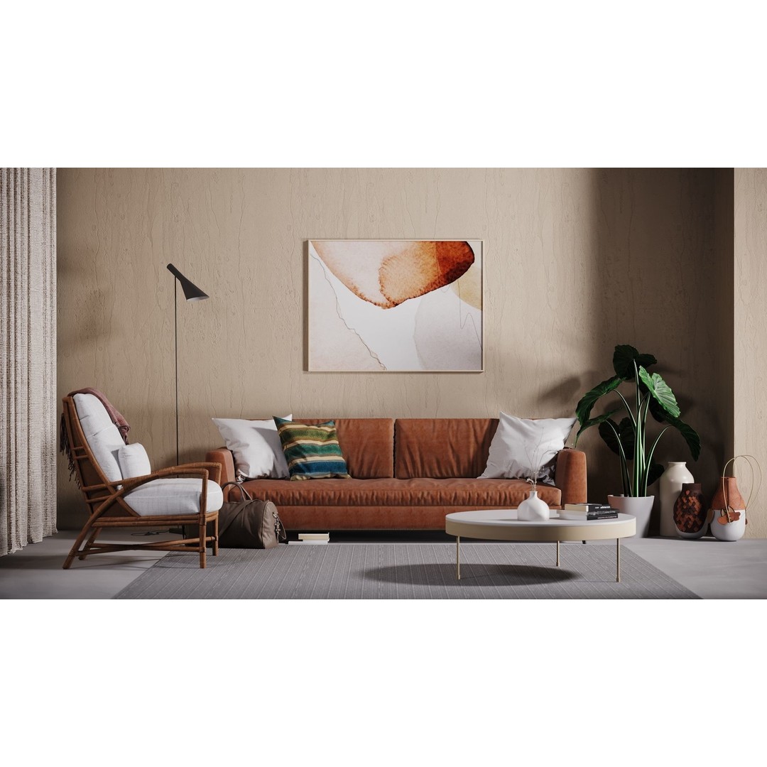 Living Room 3D Model – Simple Studio Interior Scene, Corona & Vray Formats - View 3