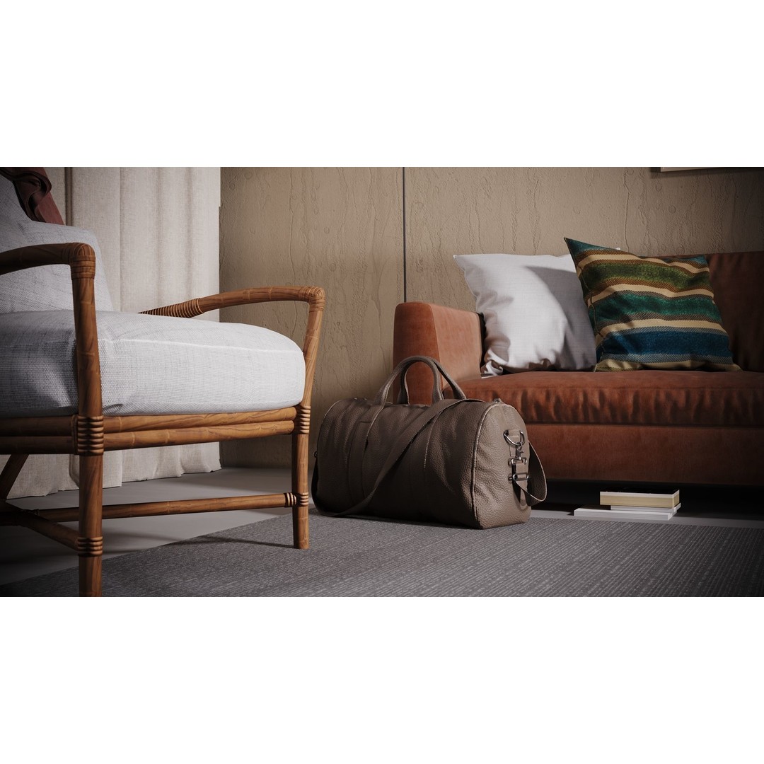 Living Room 3D Model – Simple Studio Interior Scene, Corona & Vray Formats - View 5