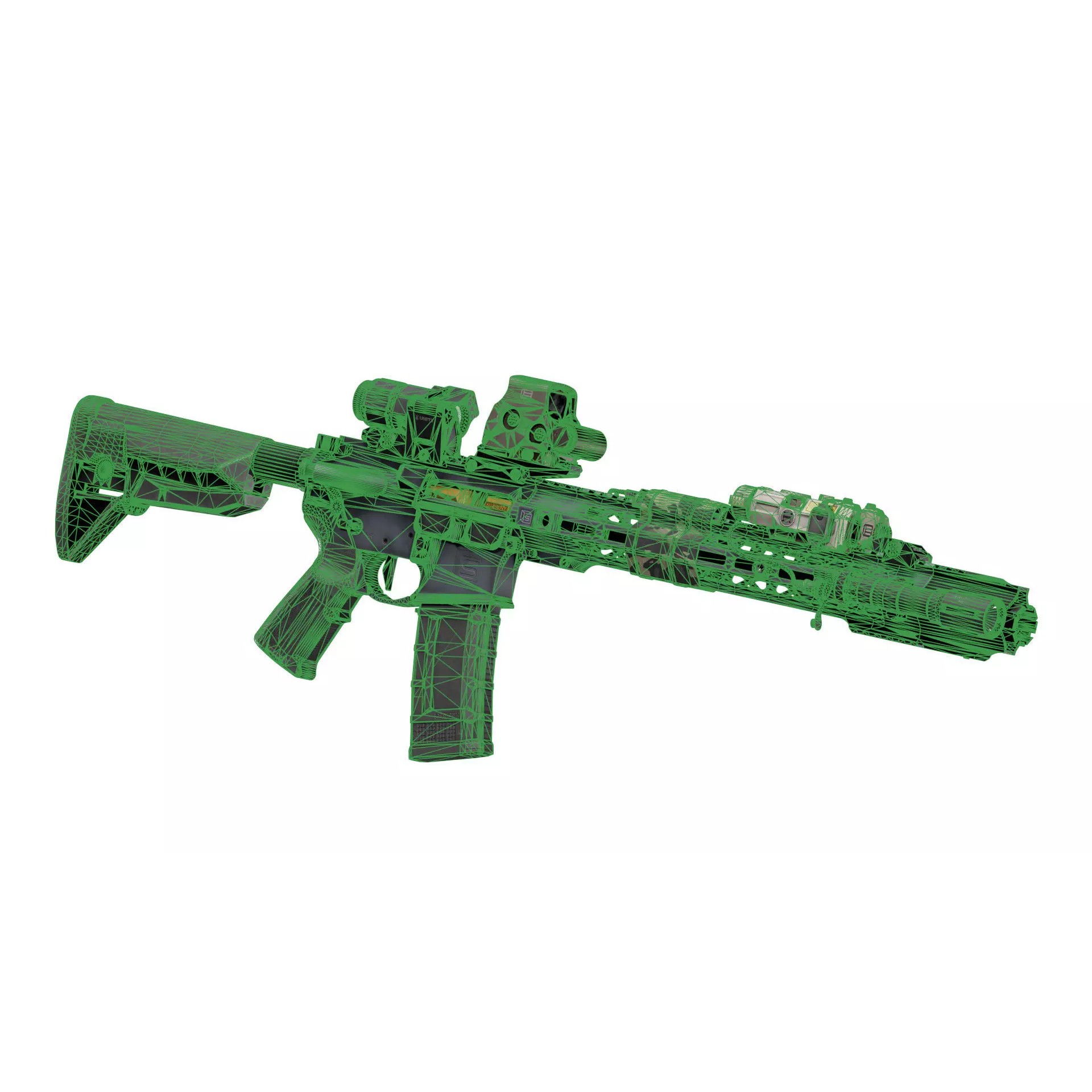 SAI GRY AR15 Rifle - Low-Poly Game-Ready 3D Model - View 11