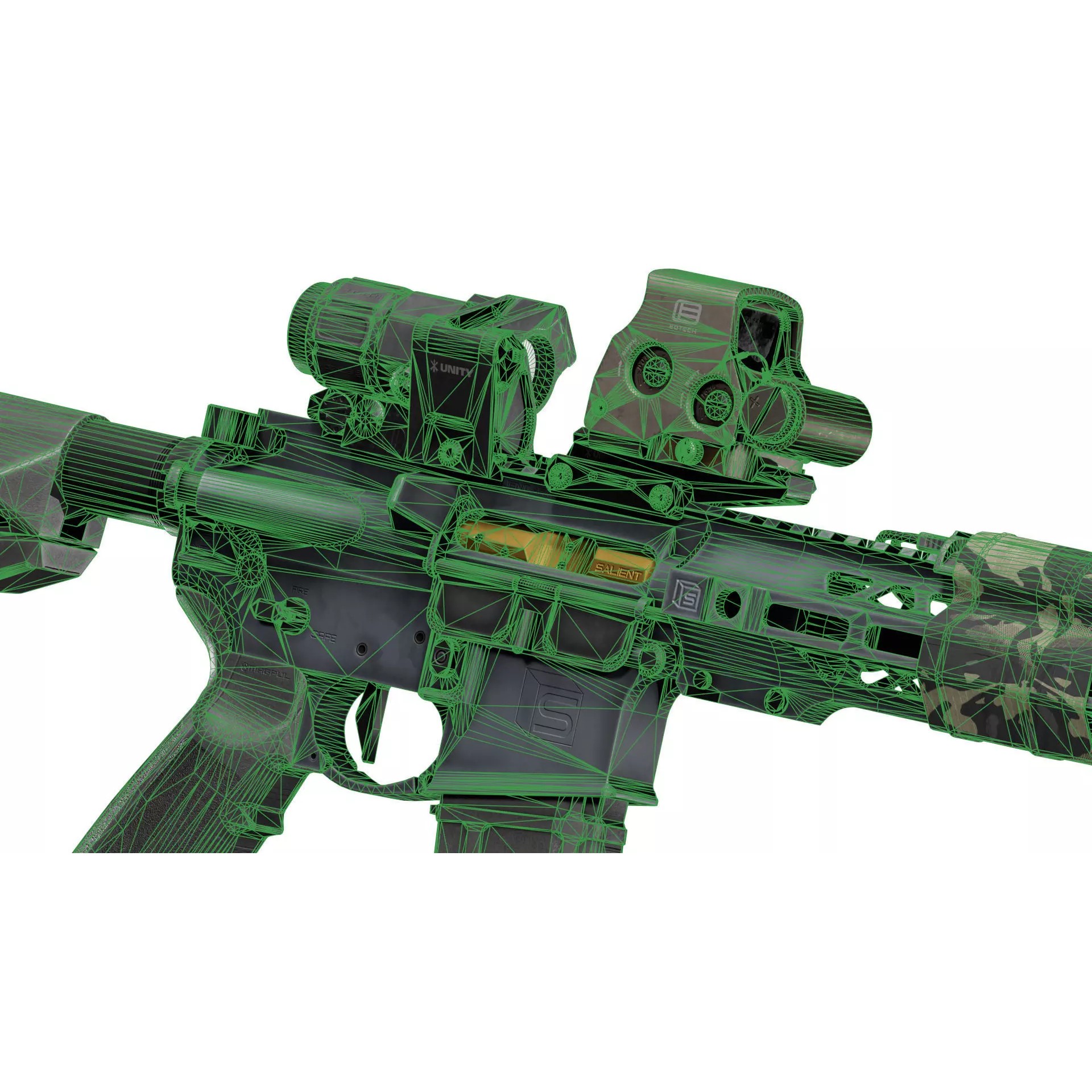 SAI GRY AR15 Rifle - Low-Poly Game-Ready 3D Model - View 12