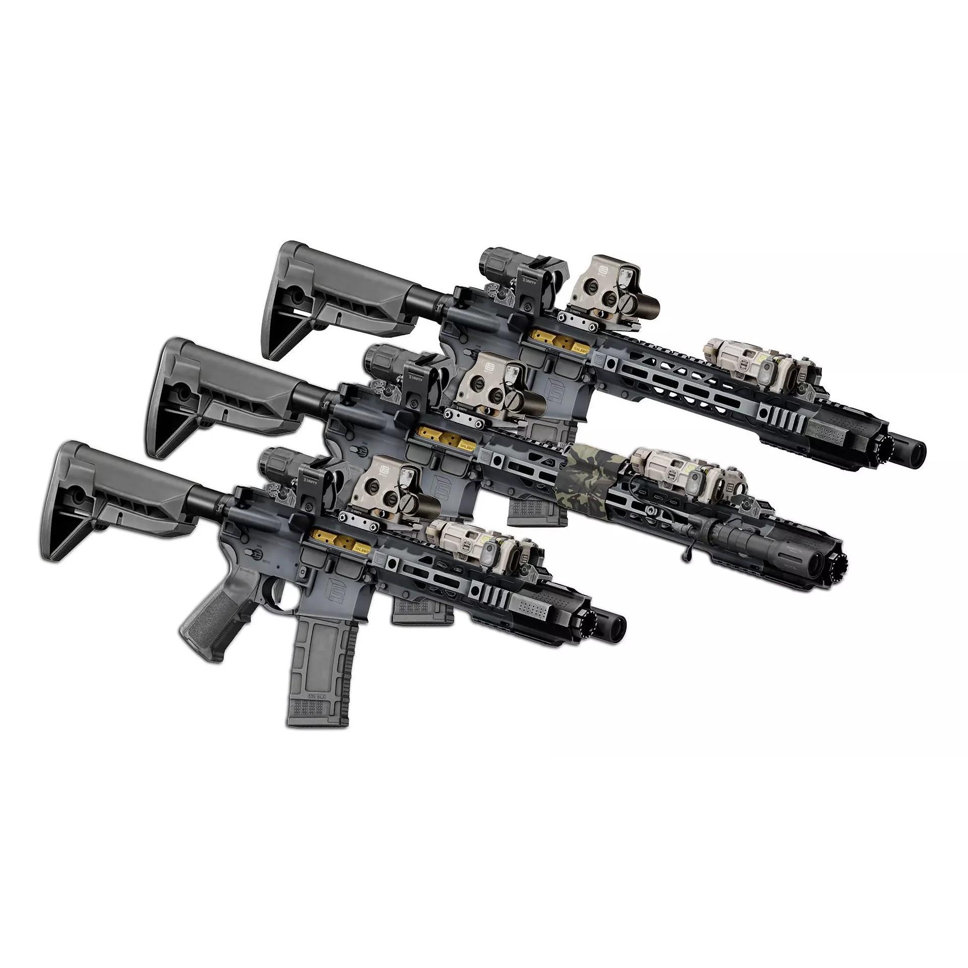 SAI GRY AR15 Rifle - Low-Poly Game-Ready 3D Model - View 2