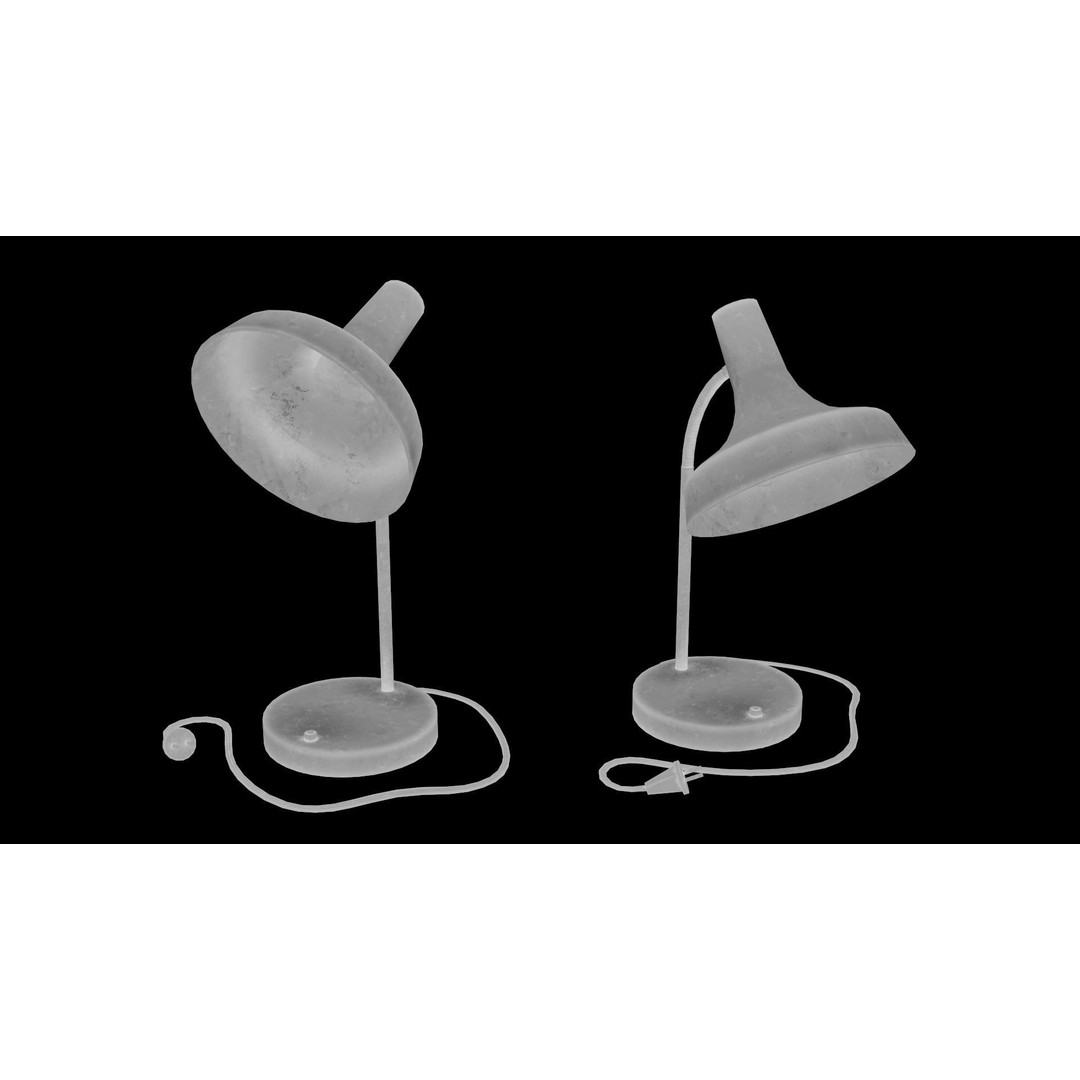 Soviet Desk Lamp 3D Model – Low Poly Game Asset, FBX, PBR Textures