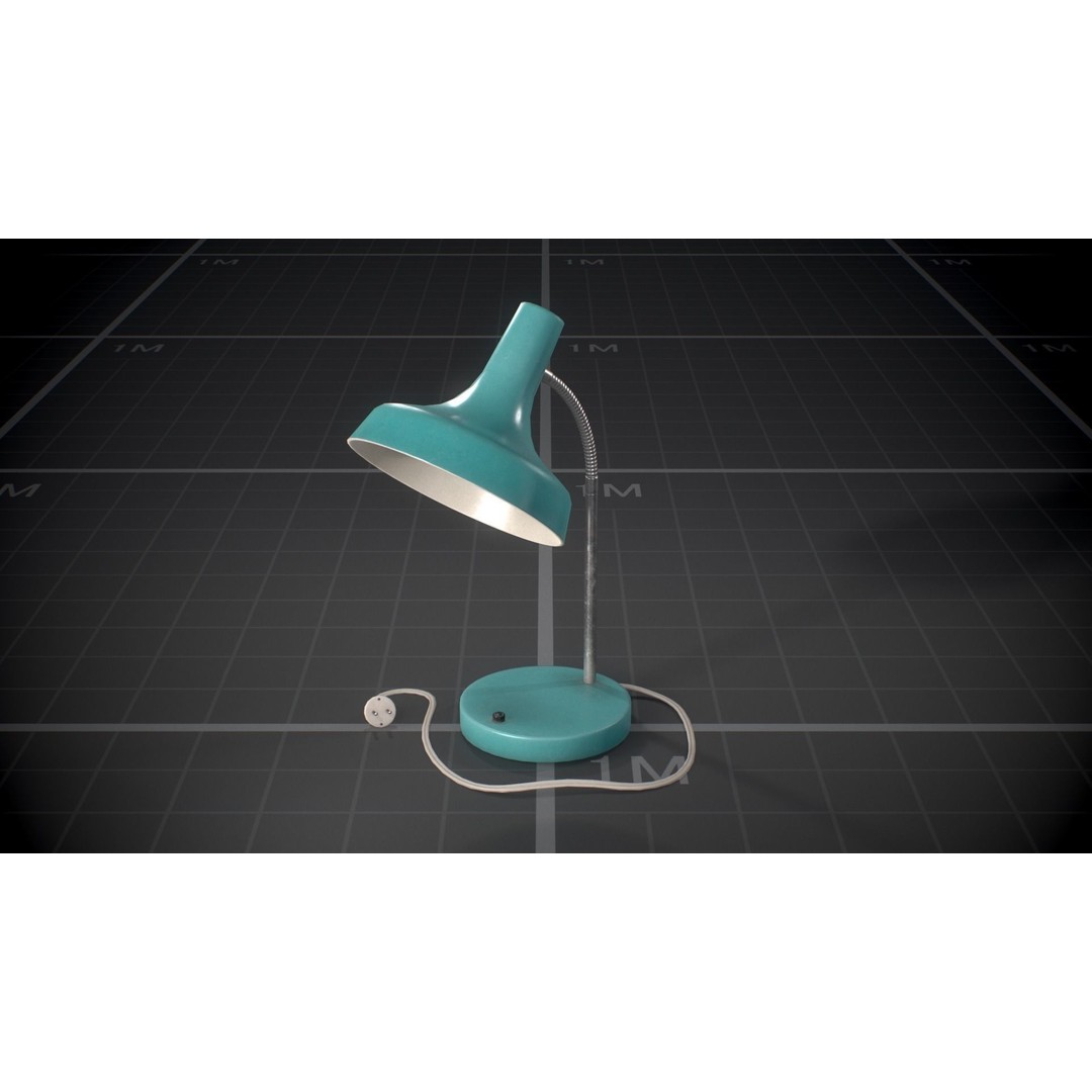Soviet Desk Lamp 3D Model – Low Poly Game Asset, FBX, PBR Textures - View 5