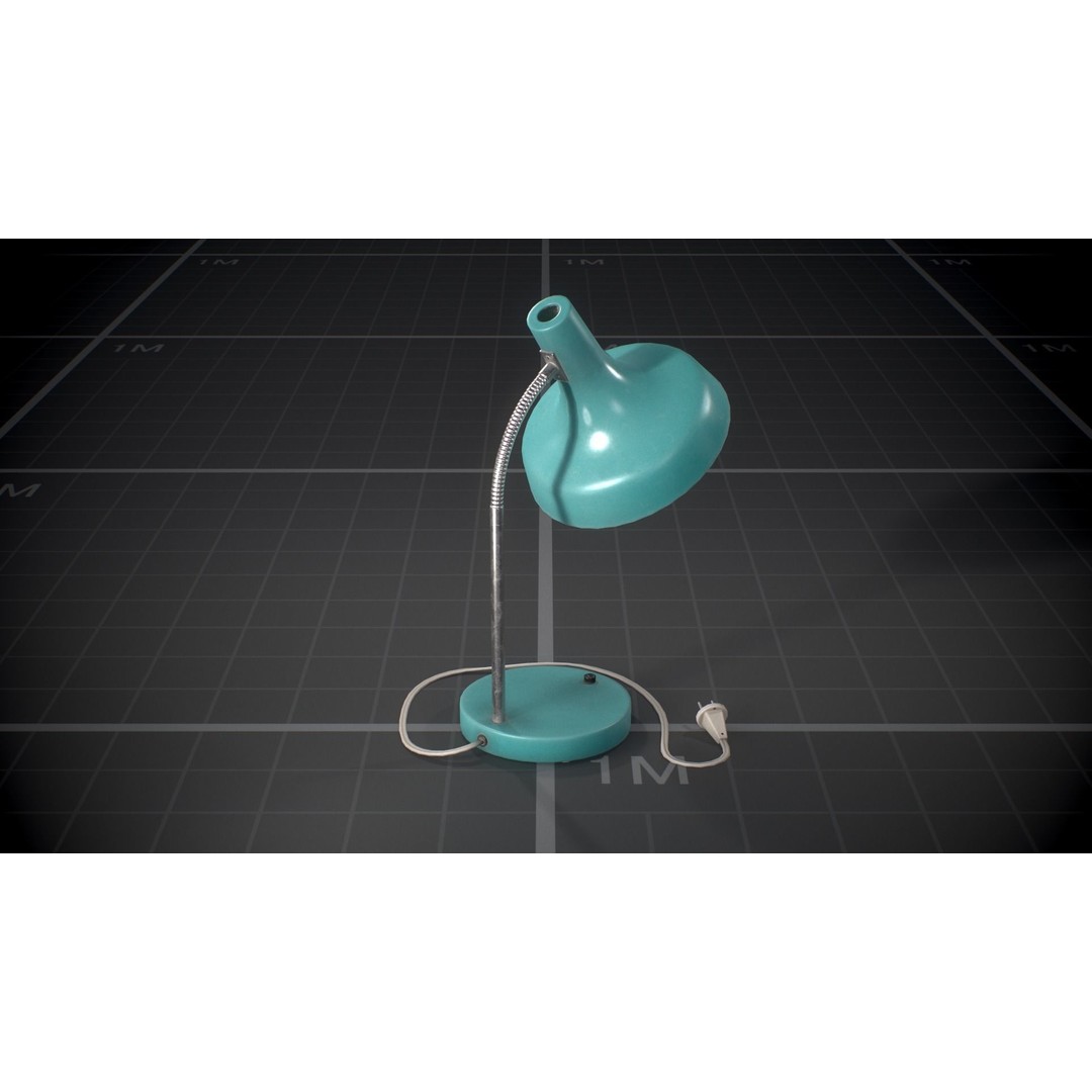 Soviet Desk Lamp 3D Model – Low Poly Game Asset, FBX, PBR Textures - View 6