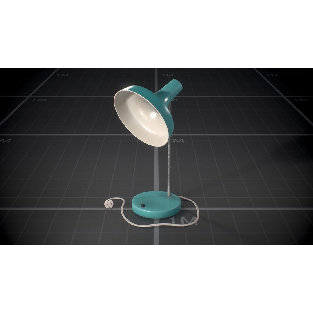 Soviet Desk Lamp 3D Model – Low Poly Game Asset, FBX, PBR Textures - View 7