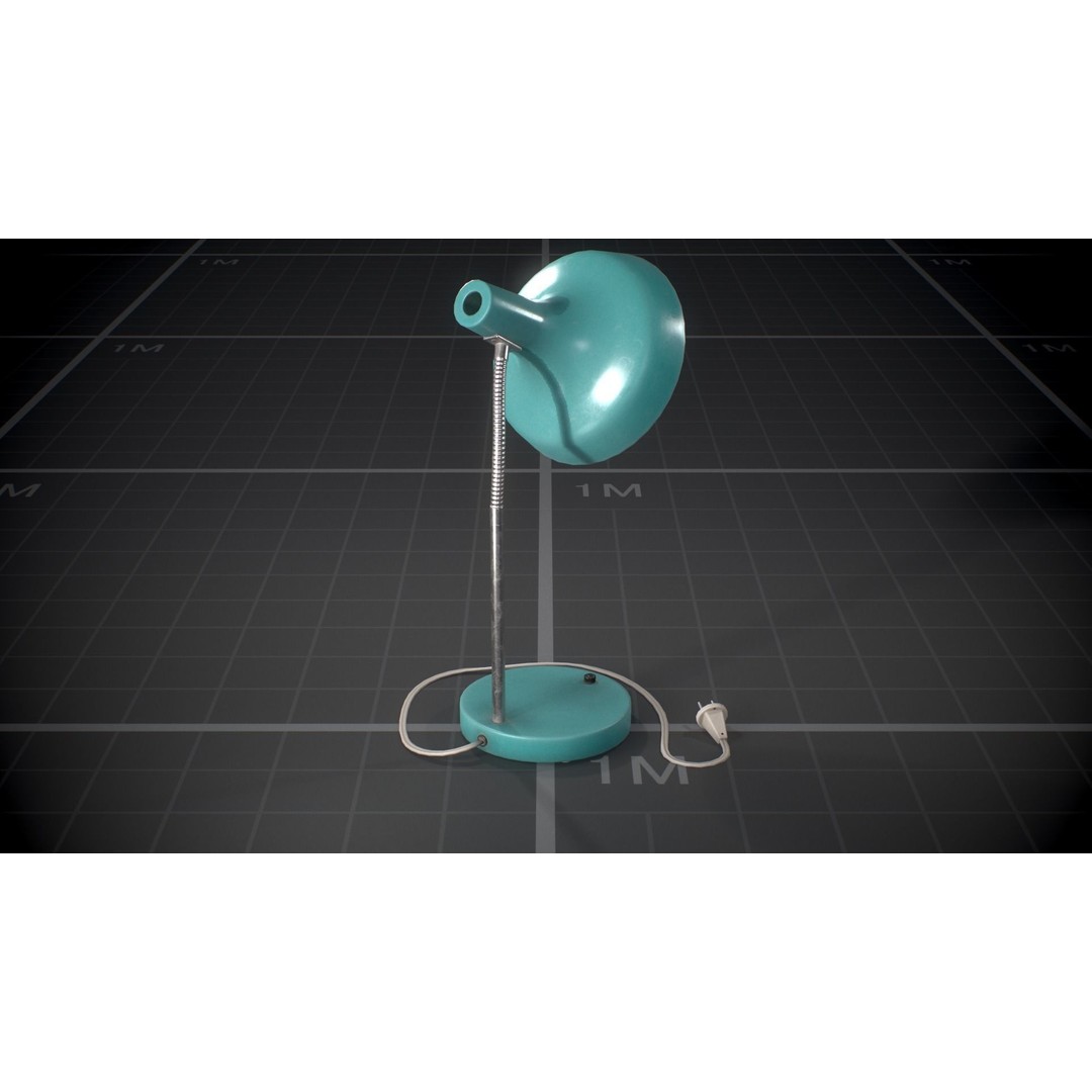 Soviet Desk Lamp 3D Model – Low Poly Game Asset, FBX, PBR Textures - View 8