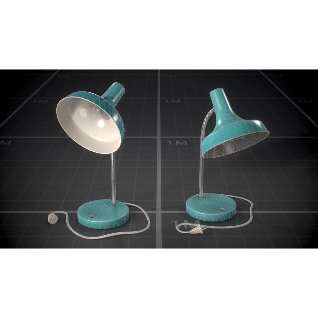 Soviet Desk Lamp 3D Model – Low Poly Game Asset, FBX, PBR Textures - View 9