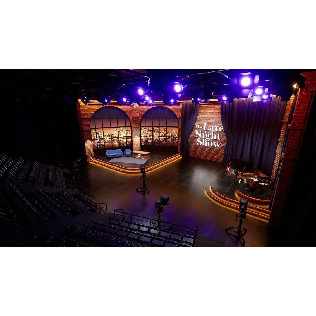 Talk Show Set 3D Model – Low Poly Interior Scene, FBX, Blender - View 13