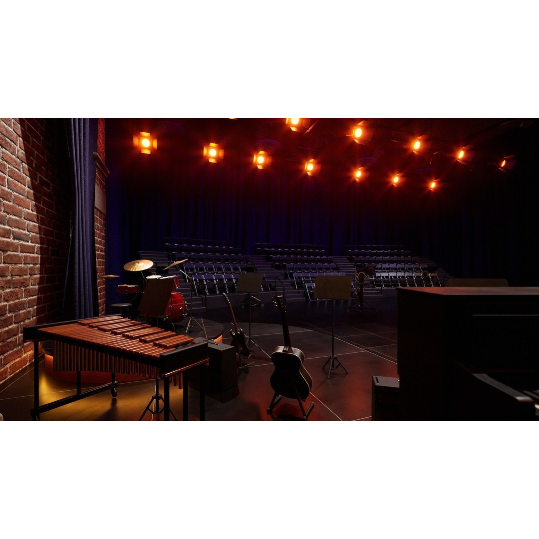 Talk Show Set 3D Model – Low Poly Interior Scene, FBX, Blender - View 9