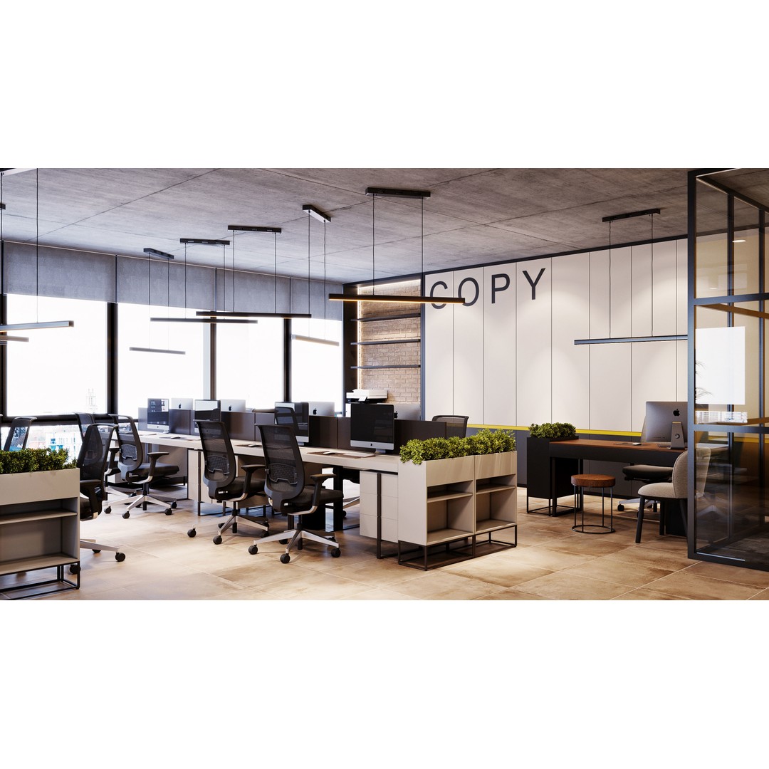 Office Interior 3D Model – Modern Design, Textures Included, FBX, OBJ - View 17