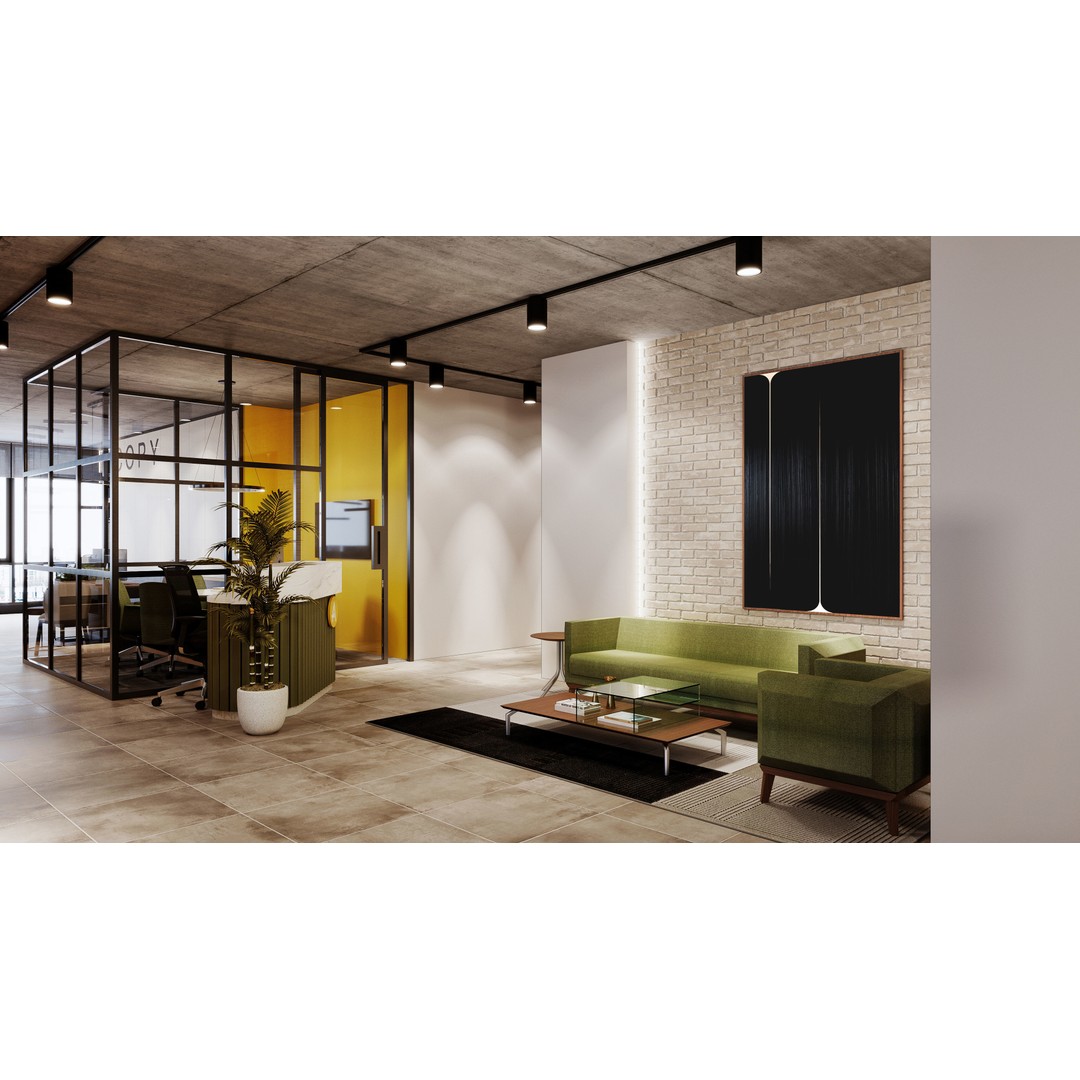 Office Interior 3D Model – Modern Design, Textures Included, FBX, OBJ - View 3